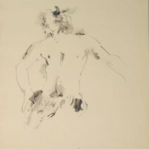 Portfolio #27 Very Early Drawings [1944-1947] Pencil, ink, water color on paper and newsprint by Rosemarie Beck (Rosemarie Beck Foundation)  Image: #27.169, Pan questioned, ink on paper, 9x12"