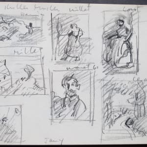 Sketchbook #2048 Holland [January 4-5, 1973] 8x6, pencil and watercolor sketches  Image: Koller Muller Museum: Millet, Cezanne, Corot, Manet, Jan 4