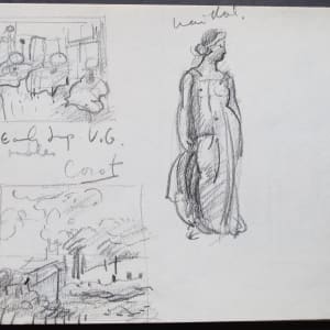 Sketchbook #2048 Holland [January 4-5, 1973] 8x6, pencil and watercolor sketches  Image: Van Gogh, Corot at Kroller-Muller Museum