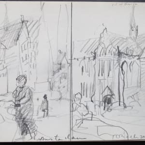 Sketchbook #2048 Holland [January 4-5, 1973] 8x6, pencil and watercolor sketches  Image: Amsterdam, Jan 5, pencil on paper