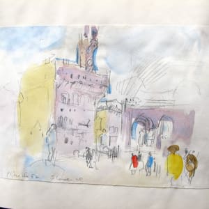 Travel Sketchbook #2054, Italy: Syracuse, Florence, Aosta, Gressoney [June-August 1982]  Image: Florence 1982, watercolor and pencil on paper