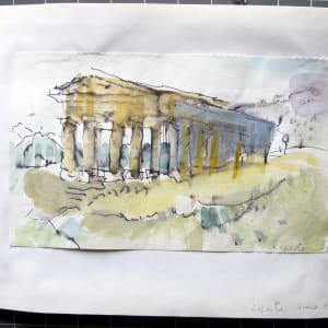 Travel Sketchbook #2054, Italy: Syracuse, Florence, Aosta, Gressoney [June-August 1982]  Image: Segesta, June 1982, watercolor and ink on paper