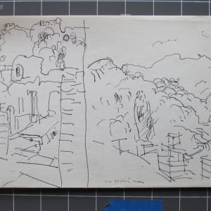 Travel Sketchbook #2052, Sicily [June 1982] watercolor, ink, pencil, 9.5x6  Image: Taormina, ink on paper