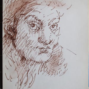 Travel Sketchbook #2050, Holland [January 1973] pencil and ink  Image: Self Portrait, ink on paper