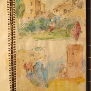 Travel Sketchbook #2059 Sicily [June 1982] pencil and water color on paper, 9.5x5.5"  Image: Cefalu June 18, pencil and watercolor on paper