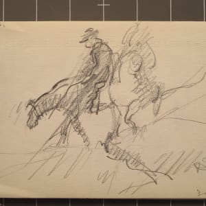 Travel Sketchbook #2058, Holland [December 1972 - January 1973]  Image: Cuyp [River Landscape w/Riders, Rijksmuseum], Dec 31 [1972], pencil on paper