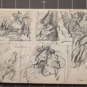 Travel Sketchbook #2058, Holland [December 1972 - January 1973]  Image: Jan 2, Rubens [Bacchus + Ariadne], pencil on paper