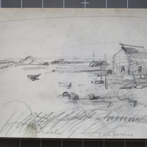 #2074 Sketchbook Cape Porpoise [August 1971] charcoal and colored pencil, 6x8" 