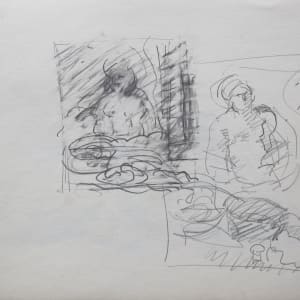 #2072 Sketchbook, Orpheus sketches, portraits, sketches from the Met [1972-1973] pencil and pastel  Image: pencil on paper, 8x10"
