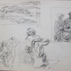 #2071 travel sketchbook, National Gallery D.C., pencil + pastel + watercolor, 8x10" 