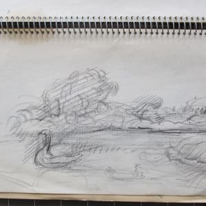 #2070 small sketchbook, Martha's Vineyard, 9.5x6", pastel, pencil, ink  Image: pencil on paper