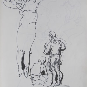 Sketchbook #2084 [1990s] Antigone sketches, ink and pencil, 11.75x8" by Rosemarie Beck (Rosemarie Beck Foundation) 