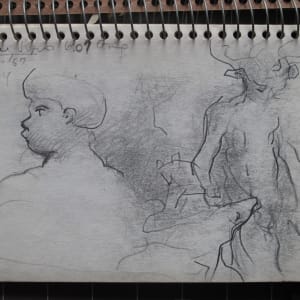 #2079 Sketchbook [1983-1984] Diana and Actaeon, pencil and ink, 8.5x5.5"  Image: pencil on paper