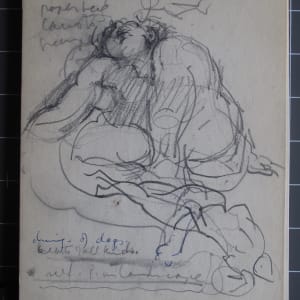 #2077 Sketchbook Orpheus [1973] charcoal, pencil, watercolor, 9x6" 