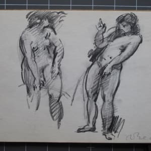 #2077 Sketchbook Orpheus [1973] charcoal, pencil, watercolor, 9x6" 