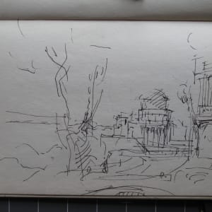 #2076 Sketchbook [1983] ink and pencil watercolor, 9.25x5.75" 