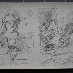 Travel Sketchbook #2081 [January 1973] Brussels, Antwerp Royal Museum of Fine Arts, pencil sketches, 9.25x6.25"  Image: Paracelsus of Rubens