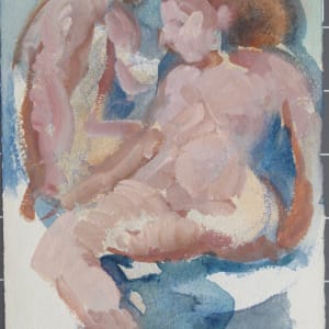 Portfolio #1981 Drawings, pastels, oils, watercolor [1963-1973] Two on a Bed, Lovers  Image: #1981.76, watercolor, 7.5x5"