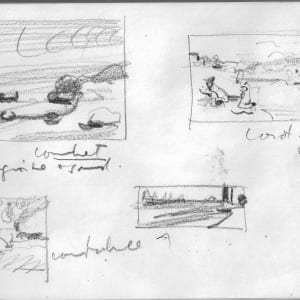 Sketchbook #1987 Orpheus sketches, 5.5 x 8.5, pencil, watercolor 