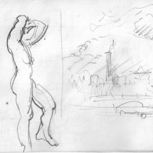 Sketchbook #1987 Orpheus sketches, 5.5 x 8.5, pencil, watercolor 