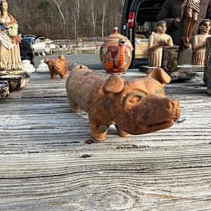 2 Terracotta Pig Rattles 