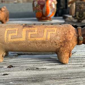 2 Terracotta Pig Rattles 