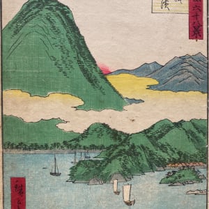 Green Mountain on the Water by Artist Hiroshige