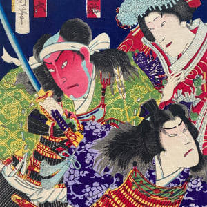 One Woman, Two Warriors by Toyohara Kunichika