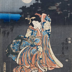 Romantic Scene by a River by Artist Toyokuni III, Utagawa Kunisada 