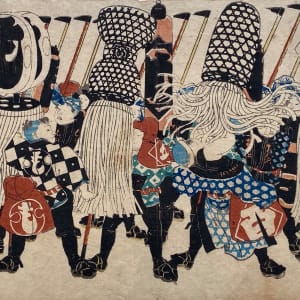 Row of Men with Spears by Toyohara Kunichika