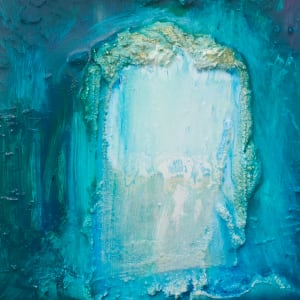 Transfiguration White with gold and Blue - Framed by Stephen Bishop, Image 4.
