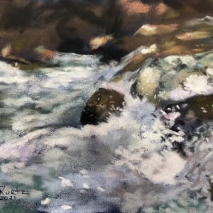 Quick Greens Original Pastel Painting by T Kurtz