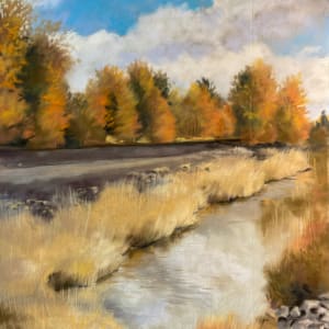Autumn Rails original pastel by T Kurtz