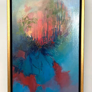 Under Over Into by Judy McSween  Image: Framed in wood gold/black floater frame