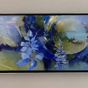 Promising by Judy McSween  Image: Framed in silver edged black metal floater frame