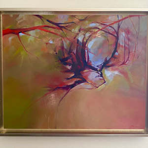 Just Passing Through by Judy McSween  Image: Framed in silver leaf wood floater frame 