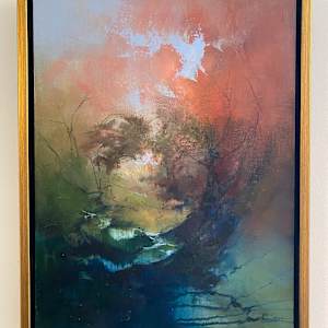 Take The Backroads by Judy McSween  Image: Framed in gold/black wood floater frame