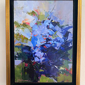 Color Lights Up Your Face by Judy McSween  Image: Framed in wood gold/black floater frame