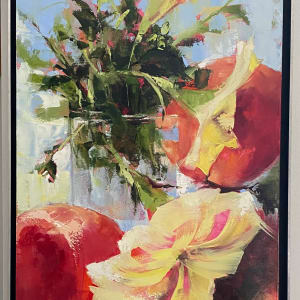 Windowsill Ripe by Judy McSween  Image: Silver black floater frame