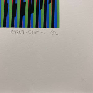Untitled (Olympic Suite) by Carlos Cruz Diez  Image: Signature and date