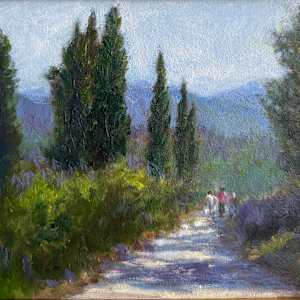 Sunlit Path in Umbria by Betty Huang