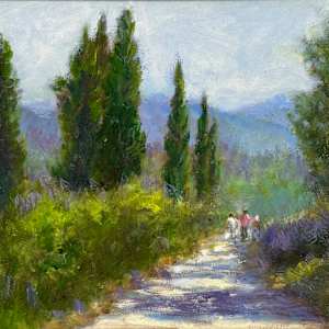 Sunlit Path in Umbria by Betty Huang