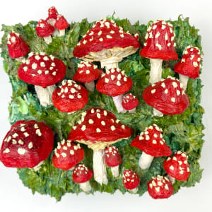 Happy Little Mushrooms by Sylvia Calver