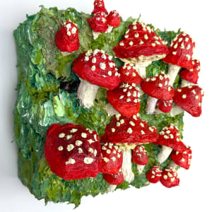 Happy Little Mushrooms by Sylvia Calver 