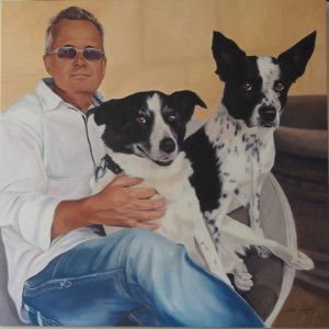'A Man and his Dogs' by Mia Laing 