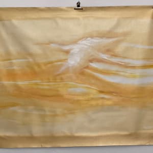White Crane Over Water 2 (painting) 