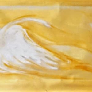 White Crane Over Water 1(Painting) 