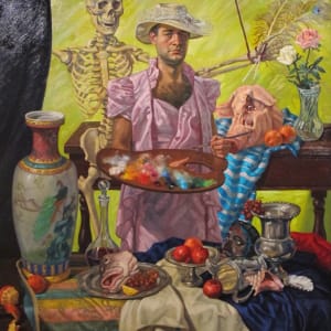 Self Portrait in Pink Dress by Richard Willenbrink