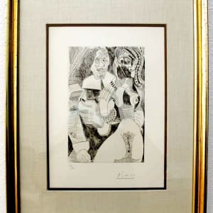 Homme Rembranesque à la Pipe et Courtisane--Rembrantesque Man with Pipe and Courtesan (from the 347 Series) by Pablo Picasso