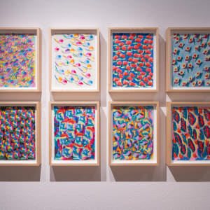 solitaire sunsets (klondike) by eri king  Image: Installation View, Courtesy of Marjorie Barrick Museum of Art (Photography by Claire Hart)